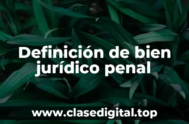 Definición de bien jurídico penal