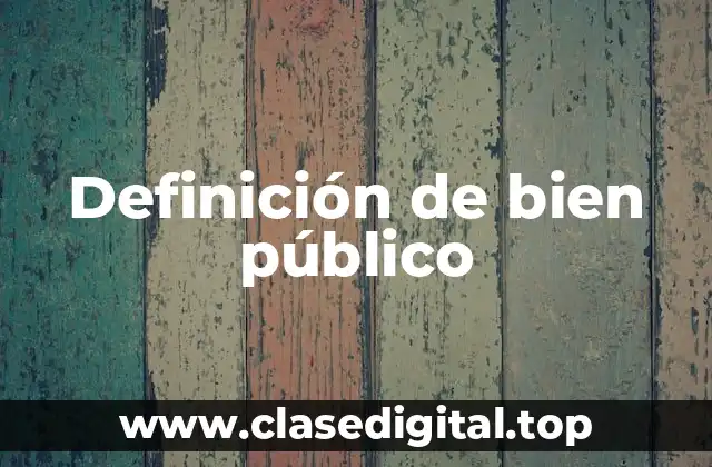 Definición de bien público