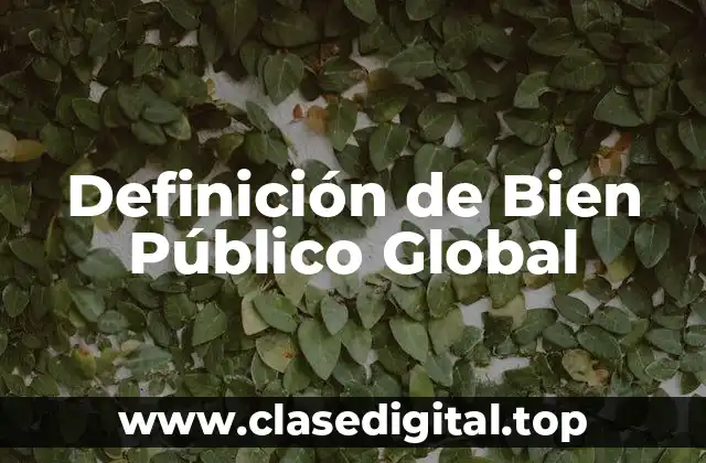 Definición de Bien Público Global