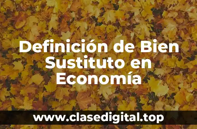 Definición de Bien Sustituto en Economía