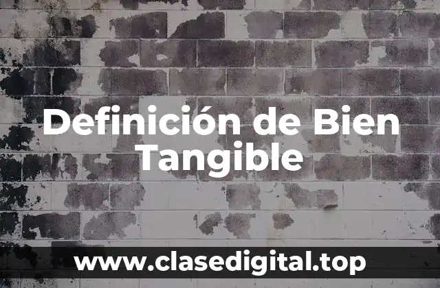 Definición de Bien Tangible