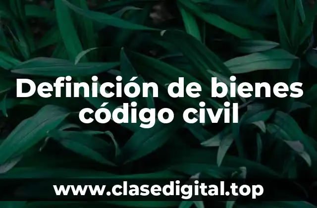 Definición de bienes código civil