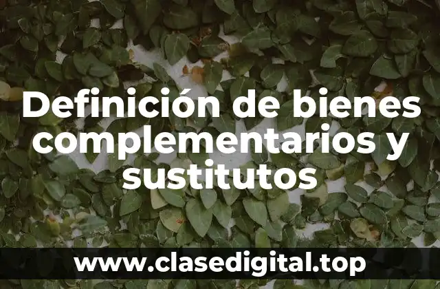 Definición de bienes complementarios y sustitutos