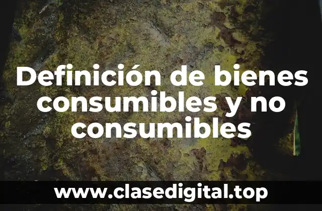 Definición de bienes consumibles y no consumibles