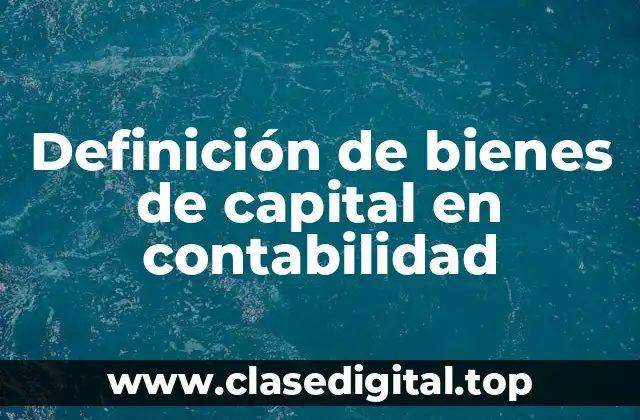 Definición de bienes de capital en contabilidad