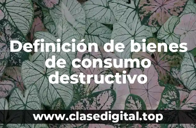 Ejemplos de bienes de consumo destructivo