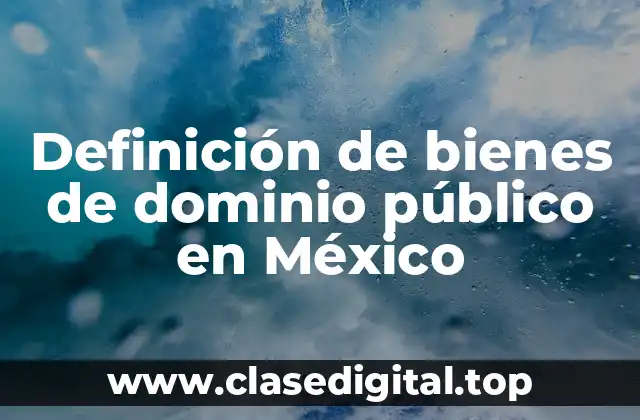 Definición de bienes de dominio público en México