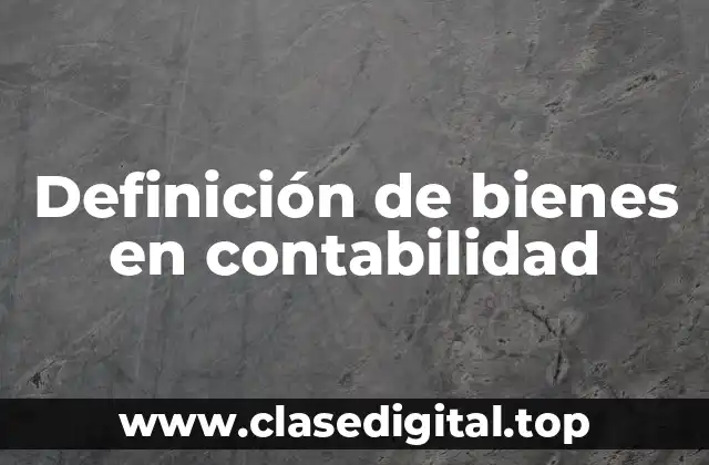 Definición de bienes en contabilidad