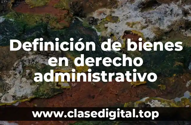 Definición de bienes en derecho administrativo