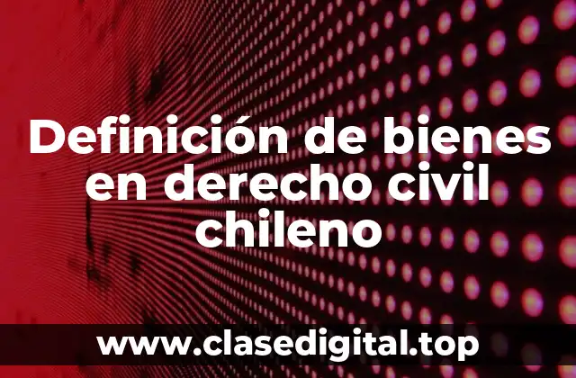 Definición de bienes en derecho civil chileno