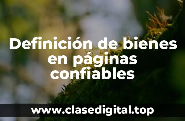 Definición de bienes en páginas confiables