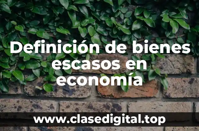 Definición de bienes escasos en economía