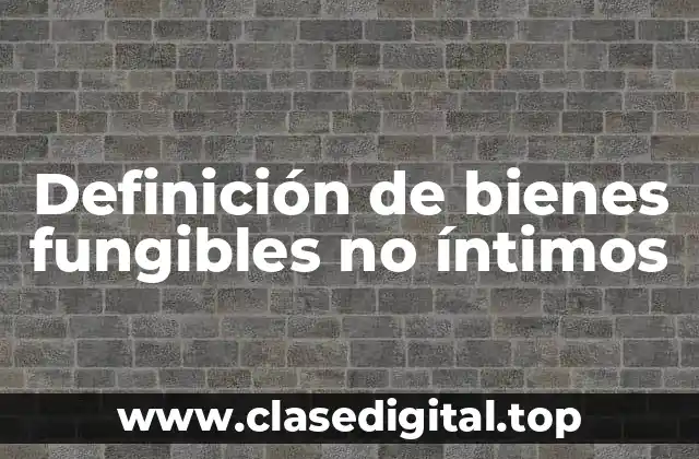 Definición de bienes fungibles no íntimos