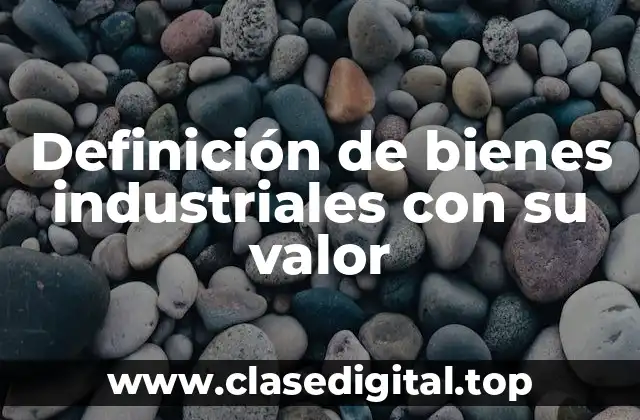 Ejemplos de bienes industriales con su valor