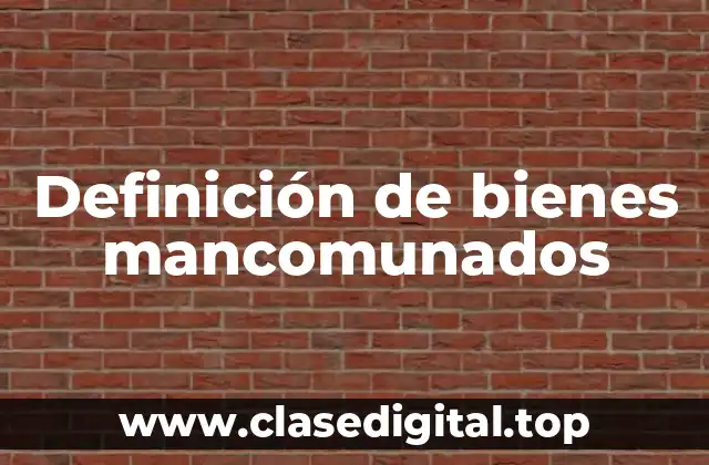 Definición de bienes mancomunados