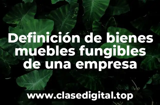 Definición de bienes muebles fungibles de una empresa