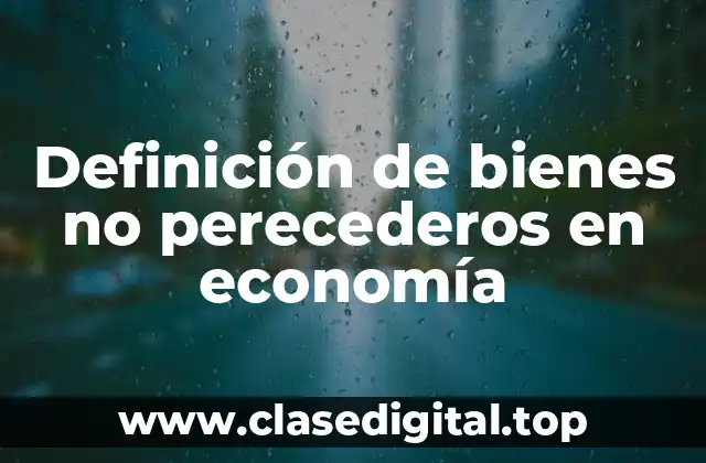 Definición de bienes no perecederos en economía