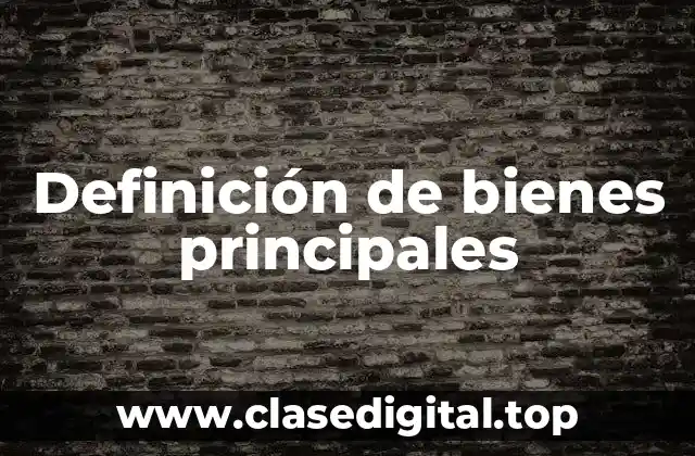 Definición de bienes principales
