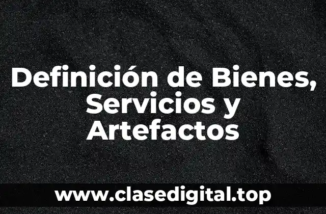 Definición de Bienes, Servicios y Artefactos