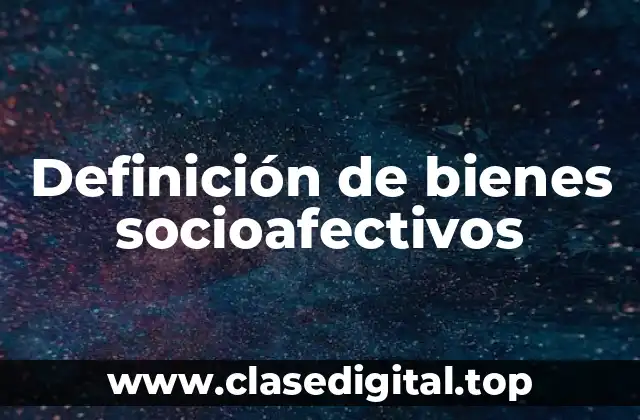 Definición de bienes socioafectivos