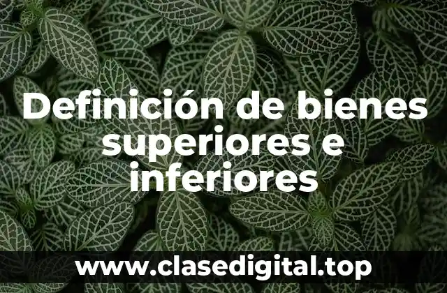 Definición de bienes superiores e inferiores