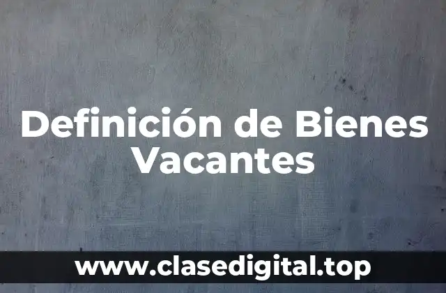 Definición técnica de Bienes Vacantes