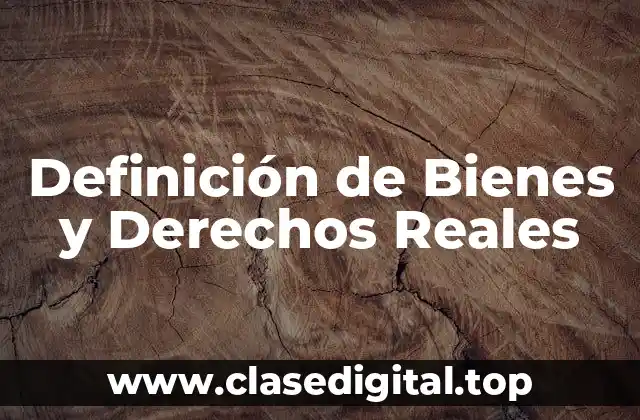 Definición de Bienes y Derechos Reales