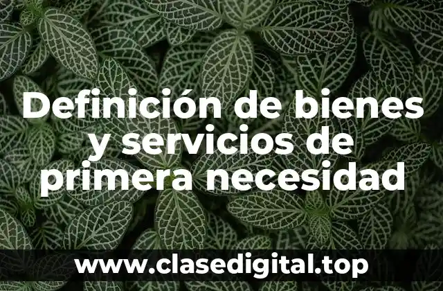 Definición de bienes y servicios de primera necesidad