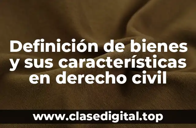 Definición de bienes y sus características en derecho civil