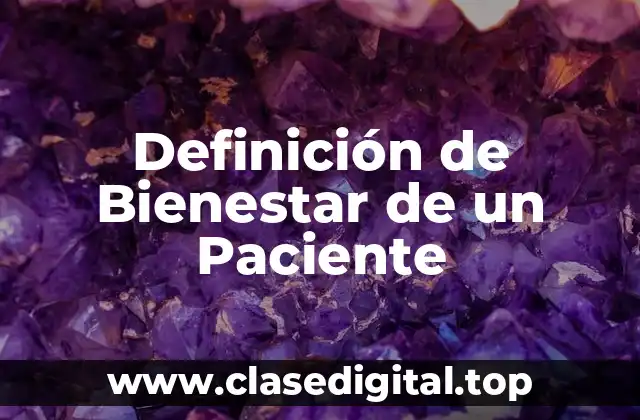 Definición Técnica de Bienestar de un Patient