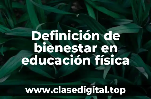 Definición de bienestar en educación física