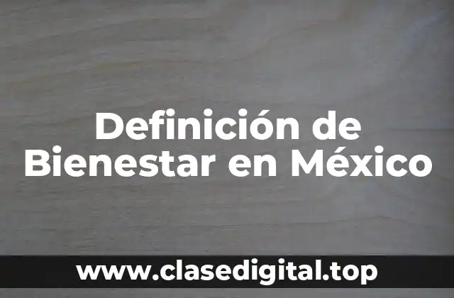 Definición técnica de Bienestar en México