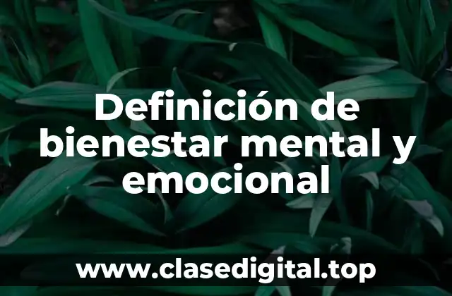 Definición de bienestar mental y emocional