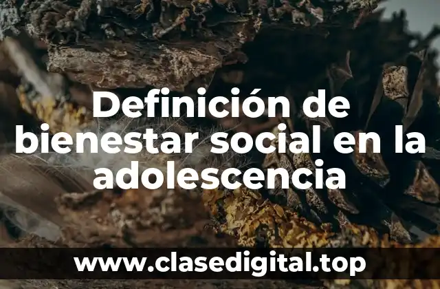 Definición de bienestar social en la adolescencia