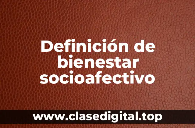 Definición de bienestar socioafectivo