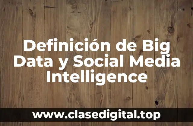 Definición de Big Data y Social Media Intelligence