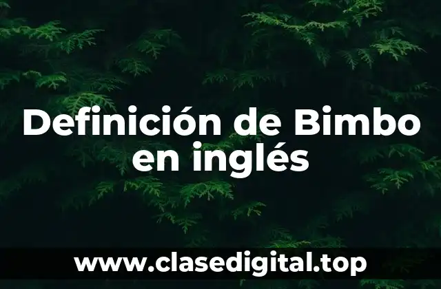Definición de Bimbo en inglés