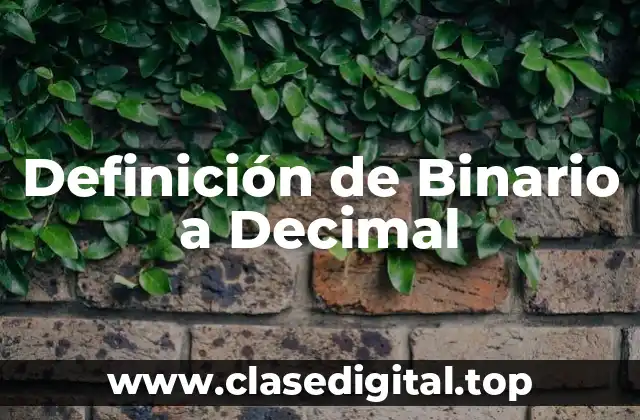 Definición Técnica de Binario a Decimal