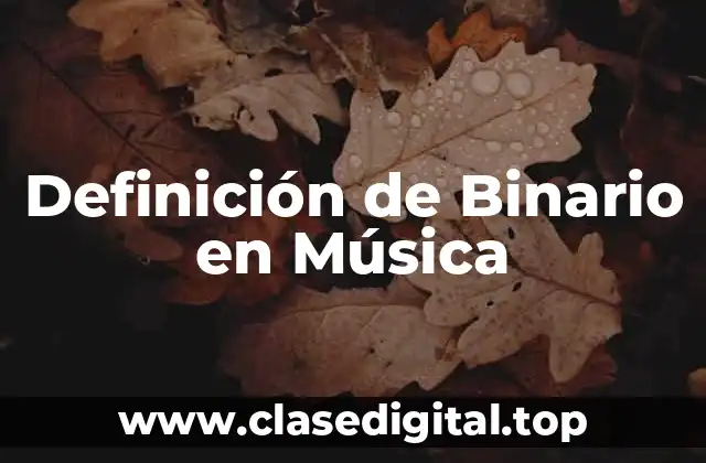 Definición de Binario en Música
