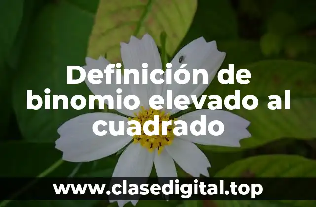 Definición de binomio elevado al cuadrado