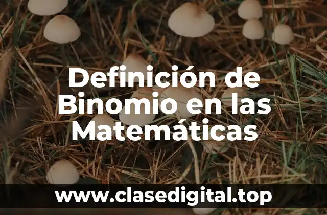 Definición de Binomio en las Matemáticas