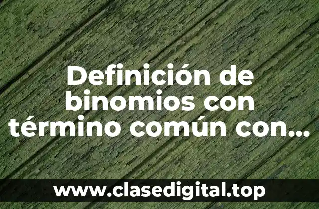 Definición de binomios con término común con fracciones