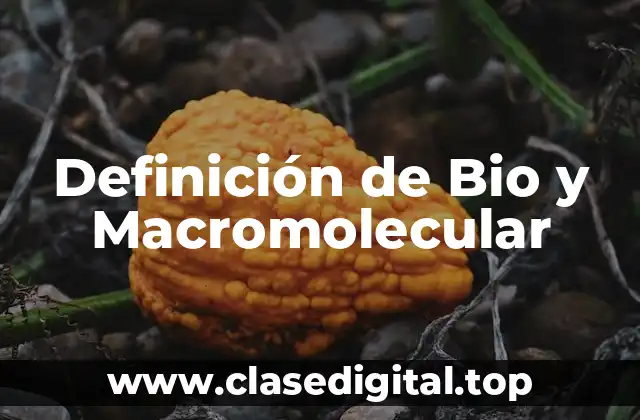 Definición de Bio y Macromolecular