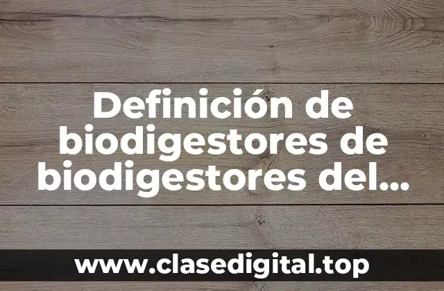 Definición de biodigestores de biodigestores del polietileno