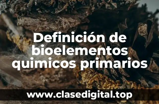Definición de bioelementos quimicos primarios