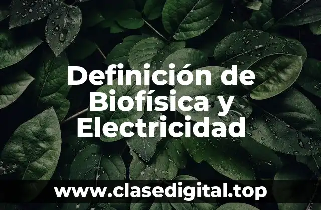 Definición de Biofísica y Electricidad