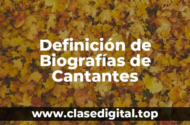 Definición de Biografías de Cantantes