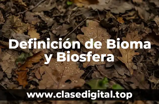 Definición de Bioma y Biosfera