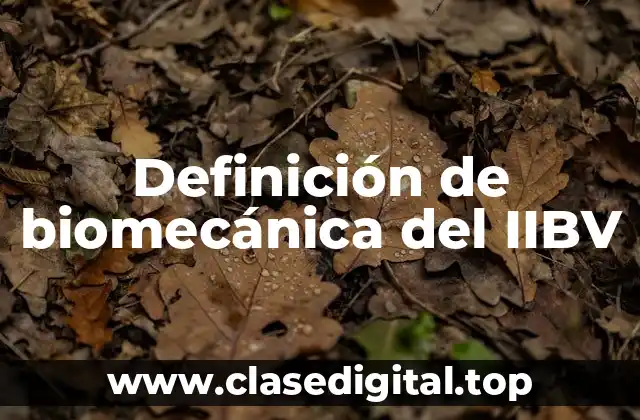 Definición de biomecánica del IIBV
