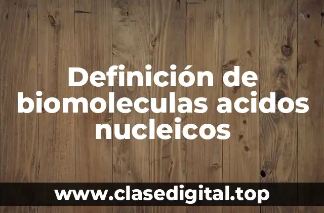 Definición de biomoleculas acidos nucleicos